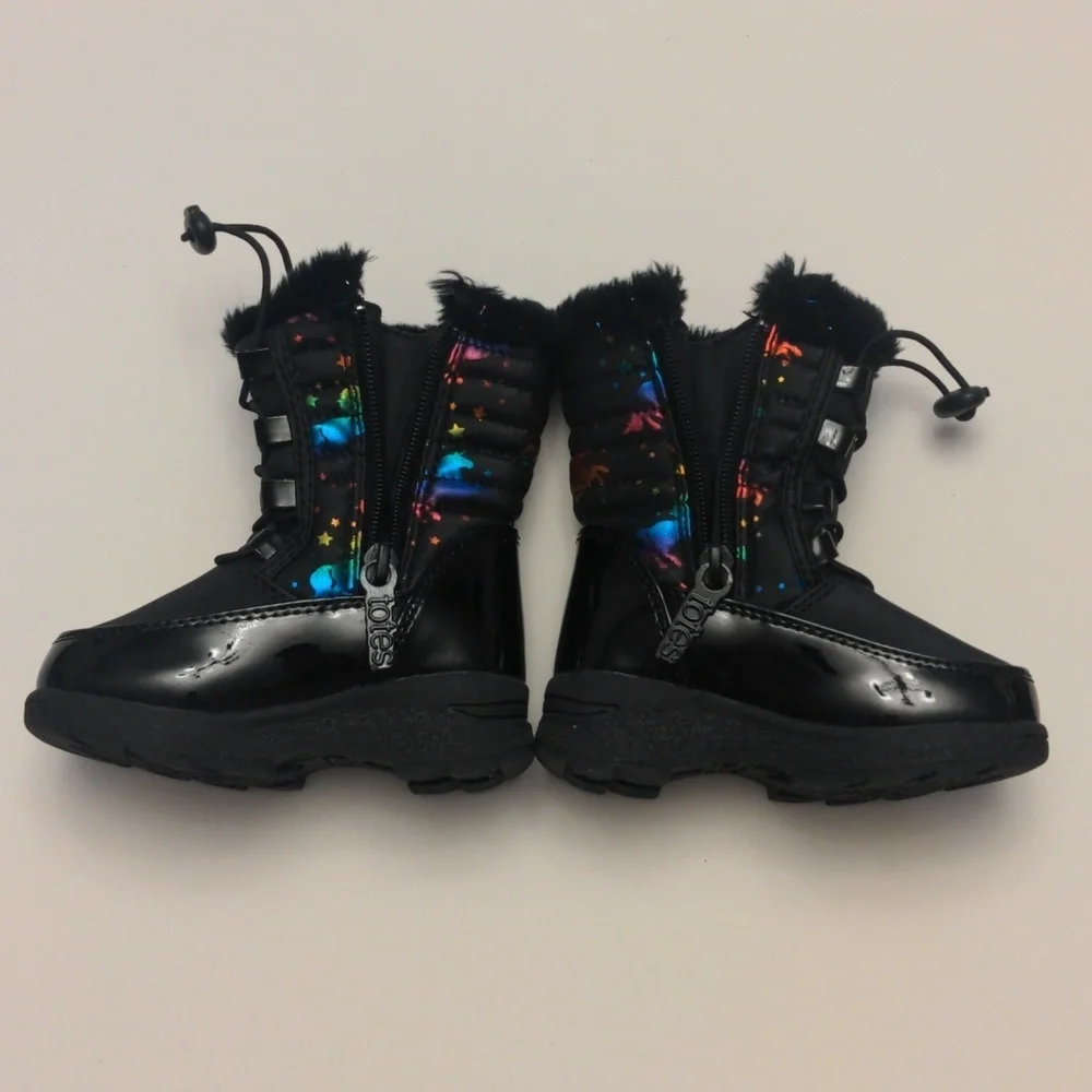 Totes Colorful Star Unicorn Pattern Winter Boots Toddler size 5
